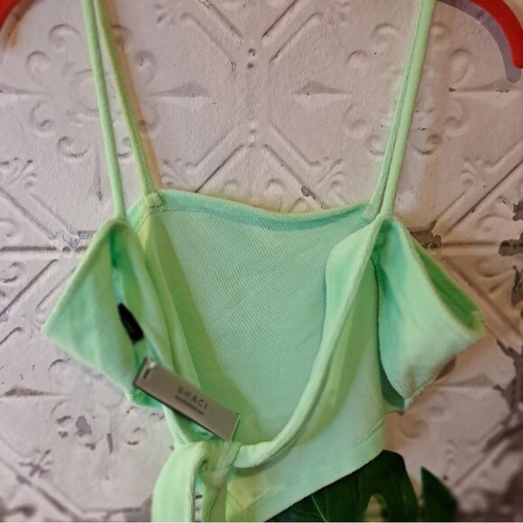 SHACI GREEN MINT CROP TOP WITH A SCARF DESIGN NWT SIZE 1XL - Picture 5 of 10